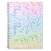 Pronoun pride gender queer rainbow lgbtqa notitieboek (Voorkant)