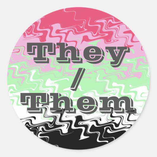  Pronoun Recipromantic Pride Flag Ronde Sticker (Voorkant)