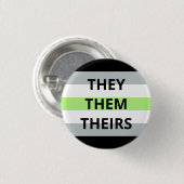 Pronouns Agender Badge Ronde Button 3,2 Cm (Voorkant /achterkant)