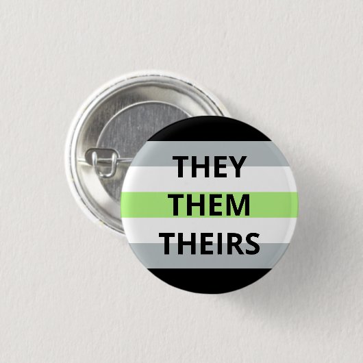 Pronouns Agender Badge Ronde Button 3,2 Cm (Voorkant /achterkant)