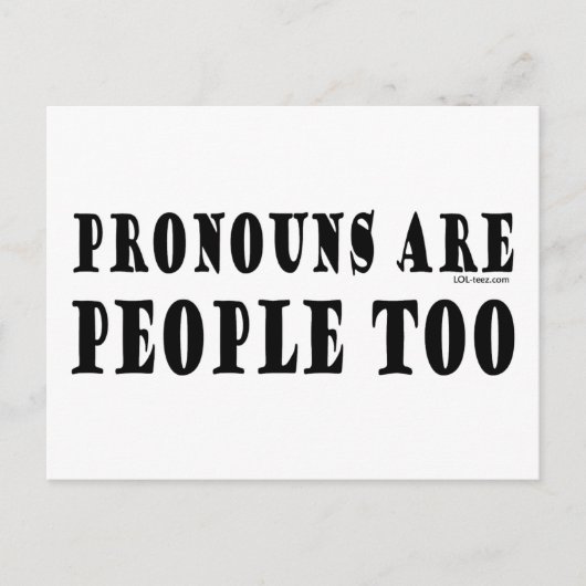 Pronouns Briefkaart (Voorkant)