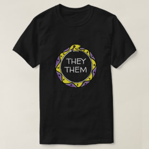  Pronouns Nonbinary Ouroboros slang T-shirt