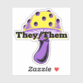  Pronouns Nonbinary Pride paddenstoel Sticker (Vel)