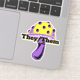 Pronouns Nonbinary Pride paddenstoel Sticker