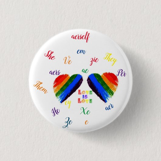 Pronouns pin ronde button 3,2 cm (Voorkant)