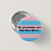 Pronouns Pin Ronde Button 3,2 Cm (Voorkant /achterkant)