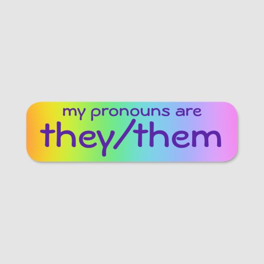 Pronouns Pin "Ze/Them" Naamplaatje (Voorkant)