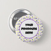 PRONOUNS Rainbow Sprinkles Nonbinary Pride Flag Ronde Button 5,7 Cm (Voorkant /achterkant)