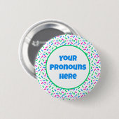 PRONOUNS Rainbow Sprinkles Polysexual Pride Flag Ronde Button 5,7 Cm (Voorkant /achterkant)