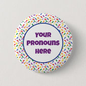 PRONOUNS Rainbow Sprinkles Rainbow LGBT Pride Flag Ronde Button 5,7 Cm (Voorkant)