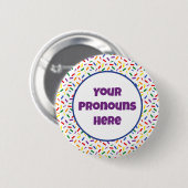PRONOUNS Rainbow Sprinkles Rainbow LGBT Pride Flag Ronde Button 5,7 Cm (Voorkant /achterkant)