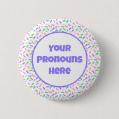 PRONOUNS Rainbow Sprinkles Trigender Pride Vlag Ronde Button 5,7 Cm (Voorkant)