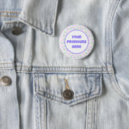 PRONOUNS Rainbow Sprinkles Trigender Pride Vlag Ronde Button 5,7 Cm