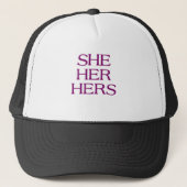Pronouns - SHE / HER / HERS - LGBTQ Trans pronouns Trucker Pet (Voorkant)