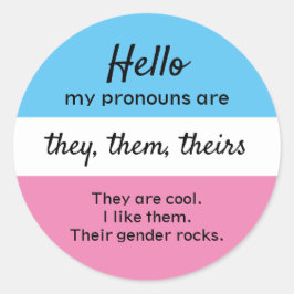  Pronouns Sticker, ze zijn de woordvoerders Ronde Sticker