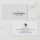 Proofreader Cursive Monogram Business Card Visitekaartje (Voorkant / Achterkant)