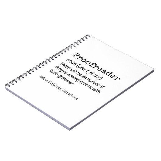 PROOFREADER Fun Definition daar zijn ze hun Notitieboek (Linkerzijde)