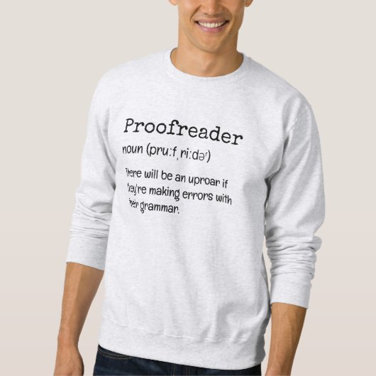 PROOFREADER Fun Definition daar zijn ze hun Trui (Voorkant)