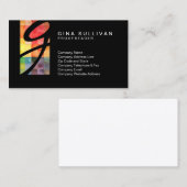 Proofreader Kleurrijke Waterverf Tegels Tab Monogr Visitekaartje (Voorkant / Achterkant)