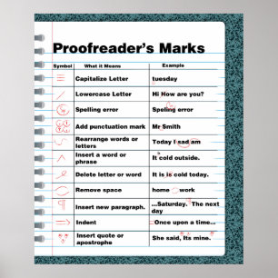 Proofreader's Marks Poster