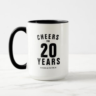 Proost 20ste huwelijksjubileum aangepaste koffie mok