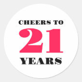 Proost 21 jaar ronde sticker (Voorkant)