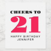 Proost 21 jaar wijn etiket (Enkel label)