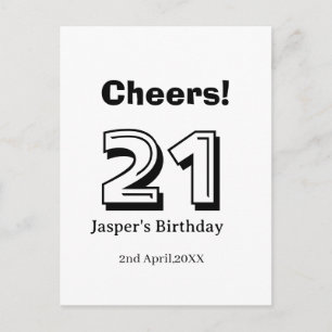 Proost 21 verjaardag naam jongen man cadeaus in ve briefkaart