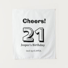 Proost 21 verjaardag naam jongen man cadeaus in ve wandkleed