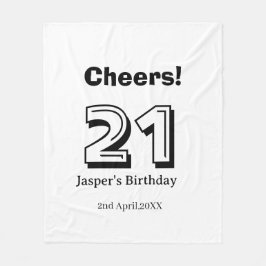 Proost 21 verjaardag vet letter naam jongen man ca fleece deken