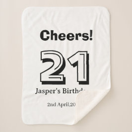Proost 21 verjaardag vet letter naam jongen man ca sherpa deken