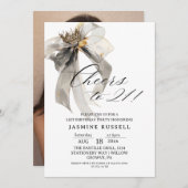 Proost 21e verjaardag foto uitnodiging (Voorkant / Achterkant)