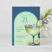 Proost 21e verjaardag Margarita Kaart (Staand voorkant)