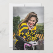 Proost 21e verjaardag Roze en Zwarte foto Kaart (Achterkant)