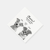 Proost 2 Huisdier getrokken Gepersonaliseerde eenv Servet (Hoek)