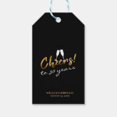 Proost 30 jaar Chique Gold Black Volwassen Verjaar Cadeaulabel (Achterkant)