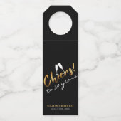 Proost 30 jaar Chique Gold Black Volwassen Verjaar Flessenhanger (Voorkant)
