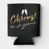 Proost 30 jaar Goud Zwart Chic Volwassen Verjaarda Blikjeskoeler (Voorkant)