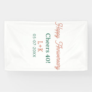 Proost 40 gelukkig jubileum oranje groene naam dat spandoek