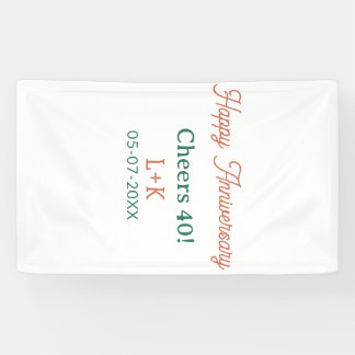Proost 40 gelukkig jubileum oranje groene naam dat spandoek