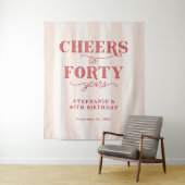 Proost 40 jaar 40e verjaardag foto achtergrond wandkleed (In situ)