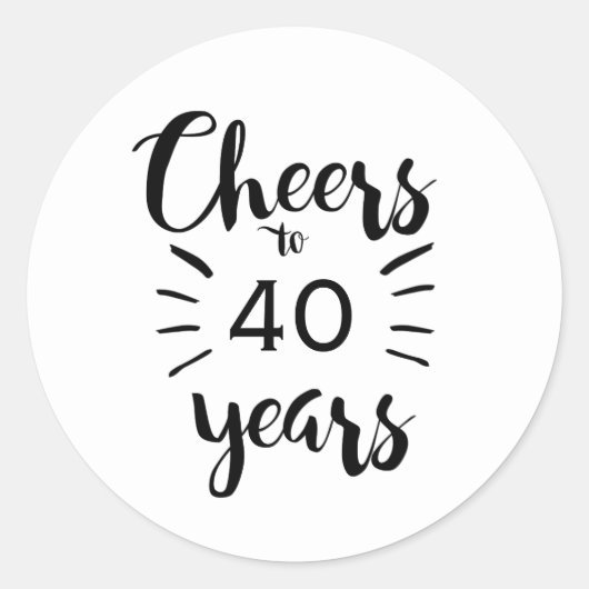 Proost 40 jaar - 40ste verjaardag ronde sticker (Voorkant)