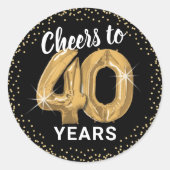 Proost 40 jaar volwassen verjaardag ronde sticker (Voorkant)