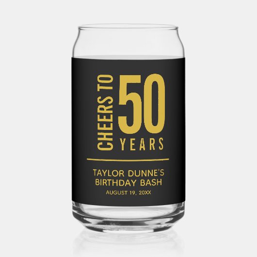 Proost 50 jaar blikvorm glas (Voorkant)