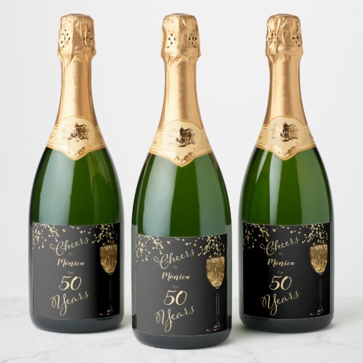 Proost 50 jaar sparkling wijnetiket (Flessen)