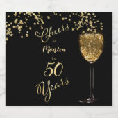 Proost 50 jaar sparkling wijnetiket (Enkel label)