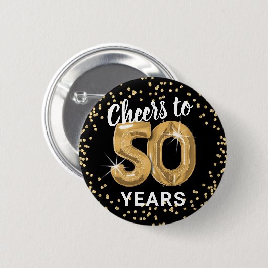 Proost 50 jaar Verjaardag Ronde Button 5,7 Cm (Voorkant /achterkant)