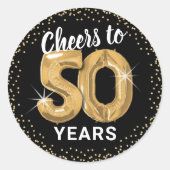 Proost 50 jaar volwassen ronde sticker (Voorkant)