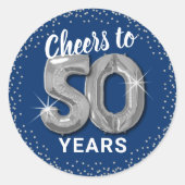 Proost 50 jaar volwassen ronde sticker (Voorkant)