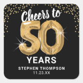 Proost 50 jaar volwassen vierkante sticker (Voorkant)